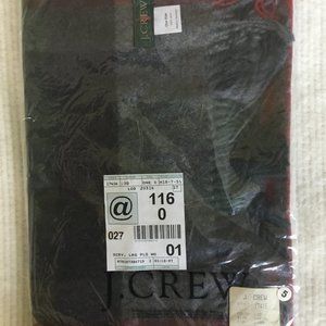 Vintage New J.CREW "LargePlaid" Wool Scarf. Still In Original Unopened Bag